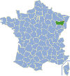 Les Vosges sur la carte de France